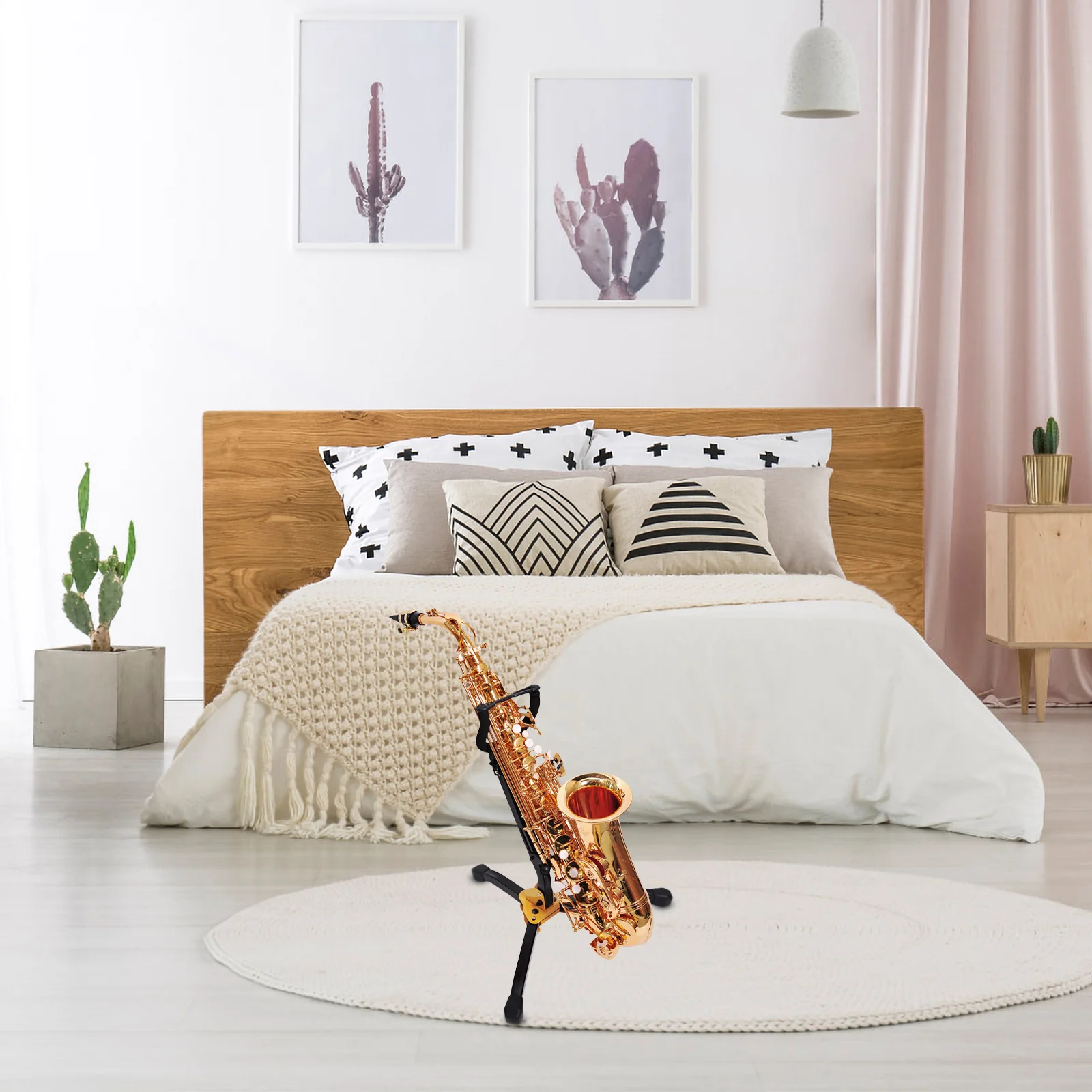 

Saxophone Stand Alto Storage Foldable Durable Bass Wall Mount Portable Non-skid
