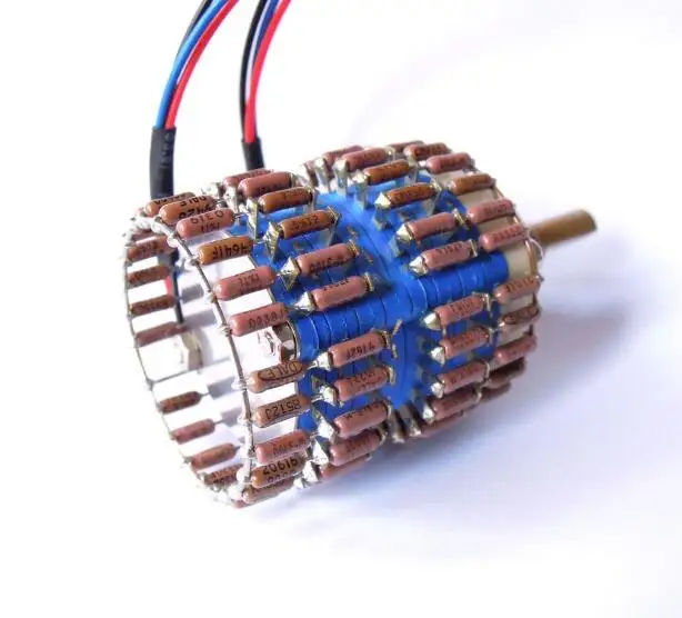 Taiwan made copper shaft 24 speed dual channel DALE full brown L-type volume potentiometer