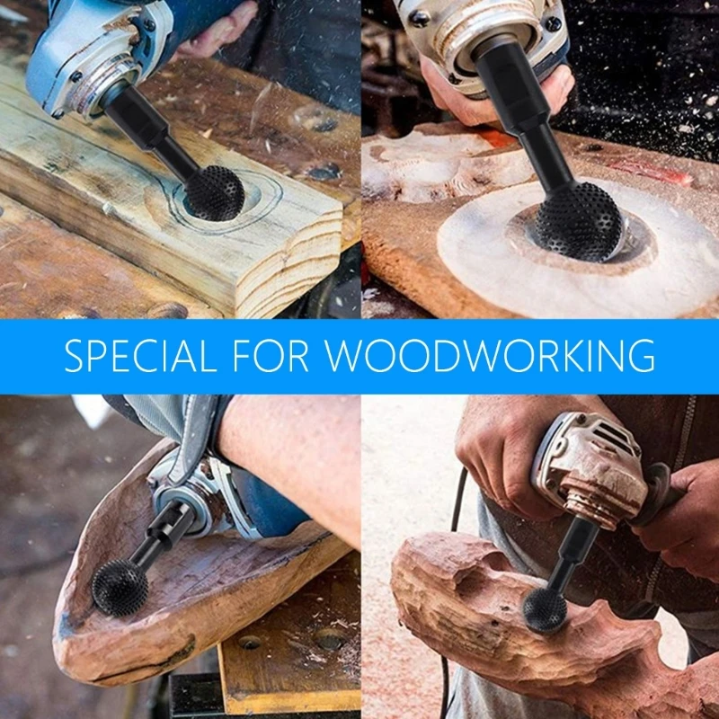 Spherical Carver Rotary Carving Burr with 10mm Attachment Round Gouge Grinding Head for Wood and Stone Craftsmanship