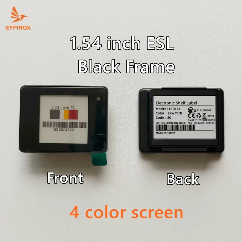 1.54인치 전자 가격표 블랙 프레임 디지털 가격표 E 잉크 전자종이 가격표 ESL 디지털 가격표
