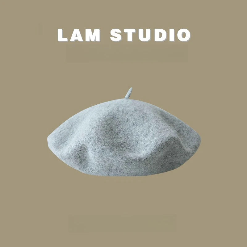 الكلاسيكية بلون الصوف قبعة المرأة النسخة الكورية الرجعية تنوعا قبعات البيريه الشتاء الفني الدافئة الرسام قبعة