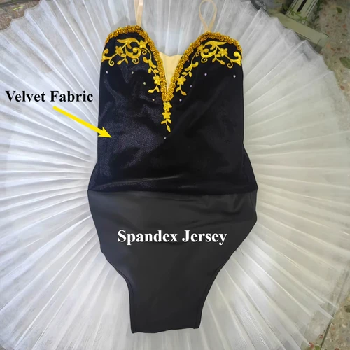 Imagen 2 del producto Traje de baile de corpiños negros, corsé de terciopelo, Tops, leotardo de tutú de Ballet clásico para niñas para niños