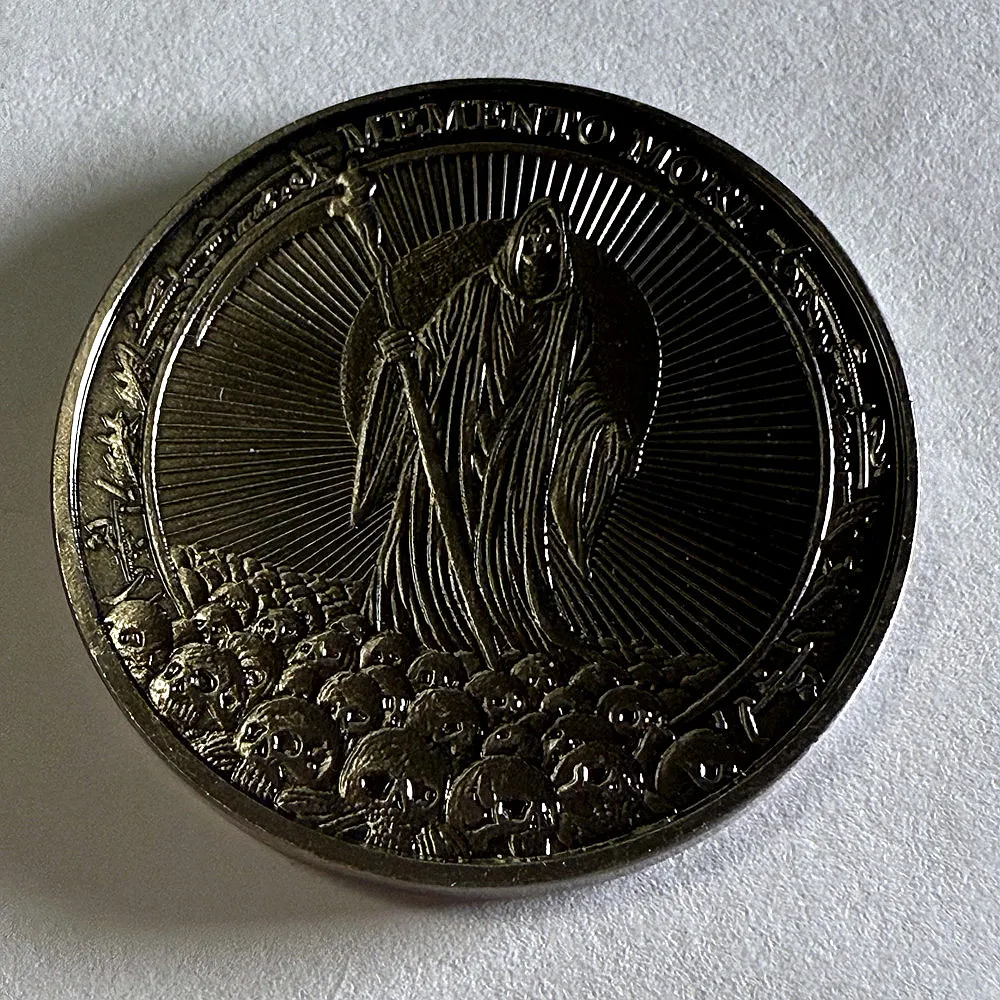 تذكار موري كاربي ديم تصميم جمجمة الساعة الرملية، هدية تحفيزية للقوة والشجاعة وفلسفة الحياة