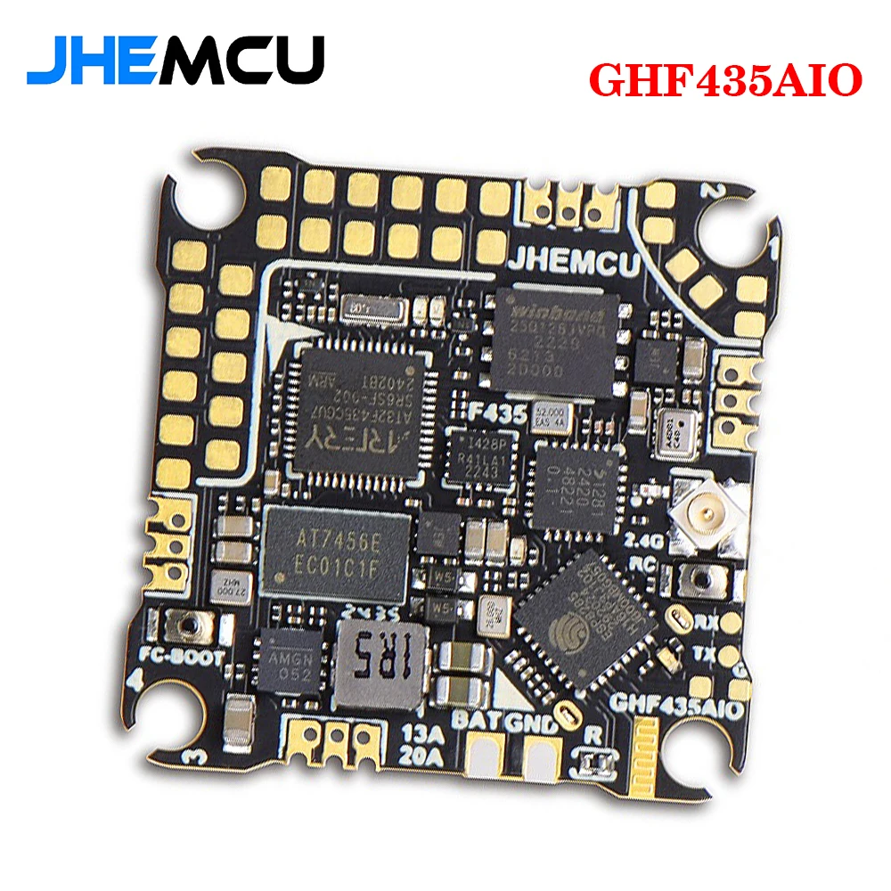 JHEMCU GHF435AIO With 20A ESC (AM32) 2-4S OSD Baro Blackbox 16MB GPS Built-in ELRS 2.4G CRSF for RC FPV Drone