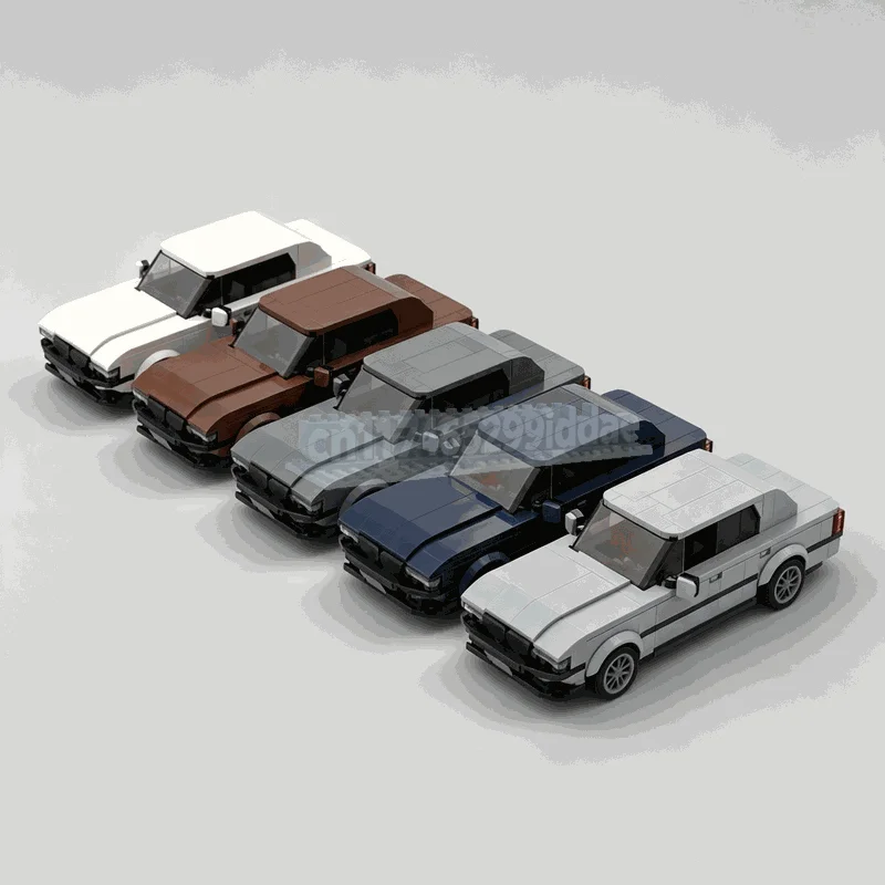 1813Parts Classic Luxury Sedan Five Color Building Blocks Car Model Detailed Vehicle Collection DIY Assembly Toy Display Gifts