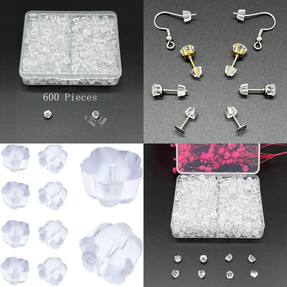 

Clear Silicone Earring Back,600Pcs lower Shaped Earring Backs Clear Earring Saety Backings