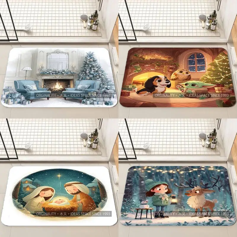 

Colorful Christmas Tree Mat Living Room Decoration Home Sofa Non-Slip Carpet Study Bedroom Tatami Children'S Soft Floor Mat