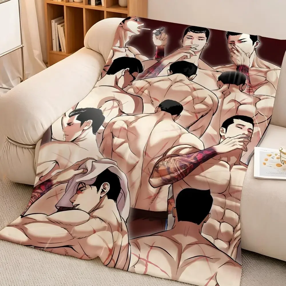 Webtoon L-Lookism Korean Drama Action Popular Cute Throw Soft Warm Flannel Blanket Lightweight for Sofa Bed Couch Travel Adults