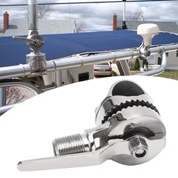 Marine VHF Antenna Mount Base Stainless Steel Adjustable Ratchet Mount Bracket For 7/8 To 1in Rails