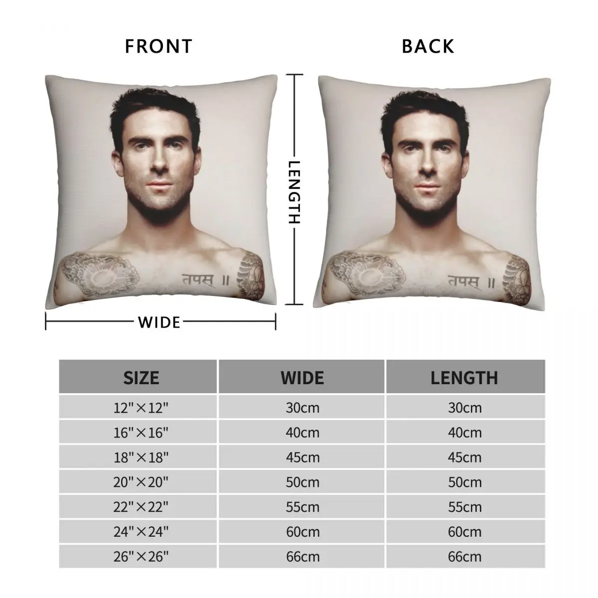 Wallpaper Adam Levine Square Pillowcase Polyester Linen Velvet Pattern Zip Decor Throw Pillow Case Home Cushion Cover 45x45