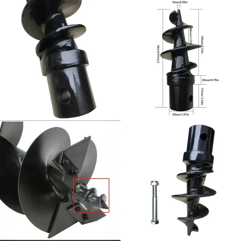 2 Piece Tractor Drill Bit Set with Screw Nut Small Blade Attachment for Most Agricultural Machinery
