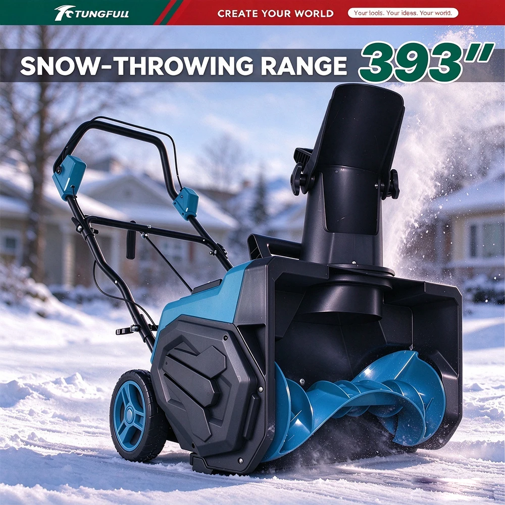Hand-pushed Cordless Electric Snow Blower Snowplow Snow Sweeper Snow Shovel for Courtyard Street Fit for Makita 4.5A Batteries