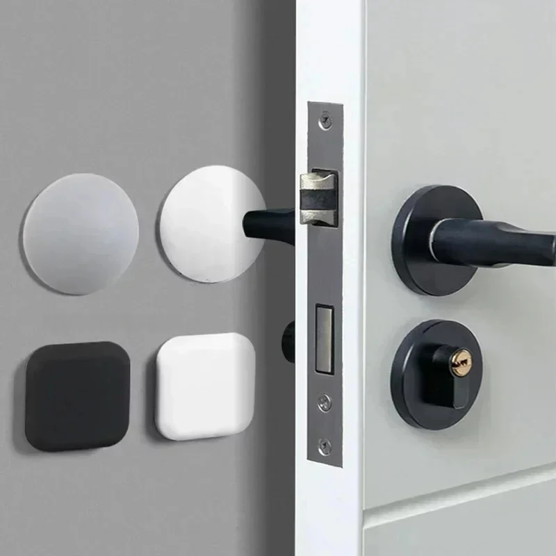 1/2pcs Door Stop Nordic Safety Supplies Silicone Self-adhesive Door Stopper Wall Protection Buffer Protective Plug Home