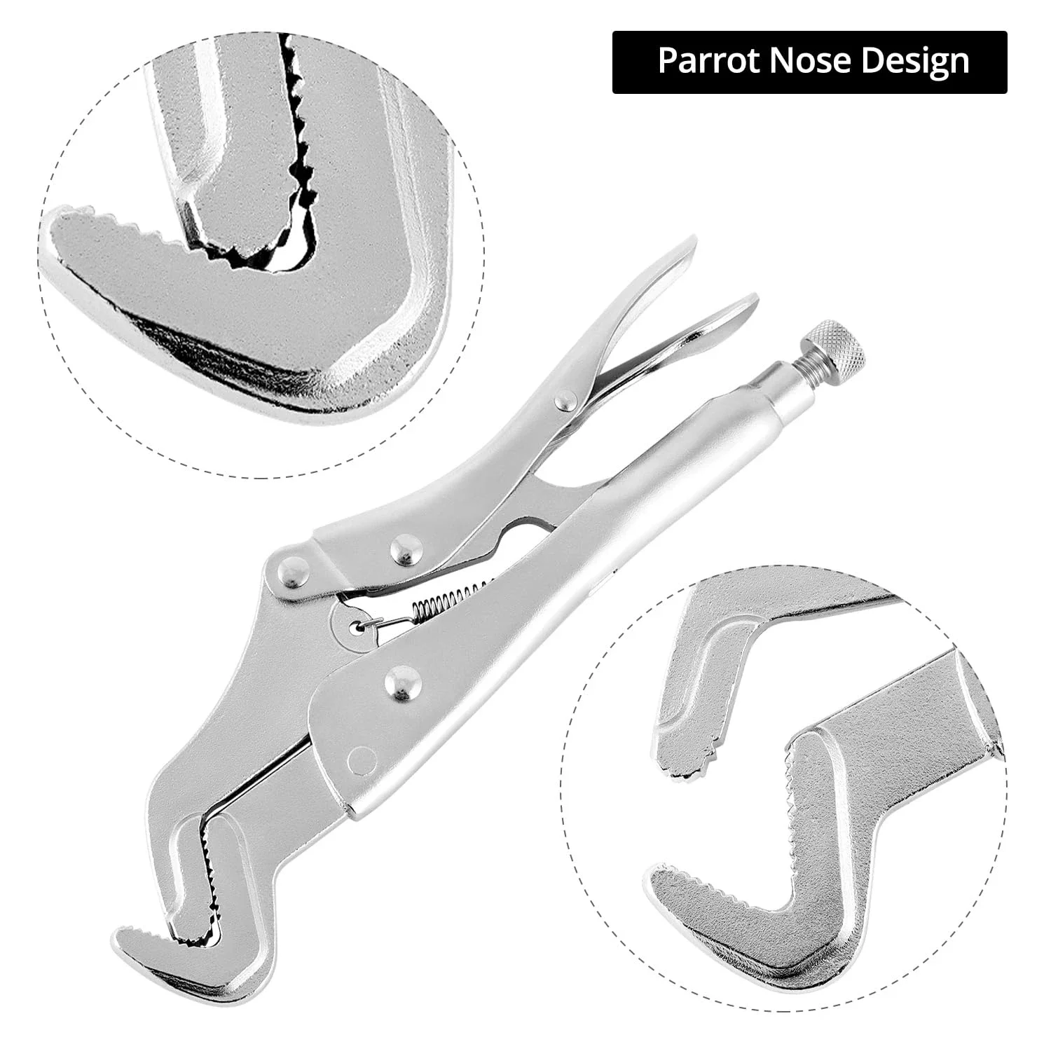 9-Inch Parrot Nose Pliers Hand Tool, Chrome-Molybdenum Steel with Adjustable Locking Jaw, Non-Slip Grip Home Improvement Tools