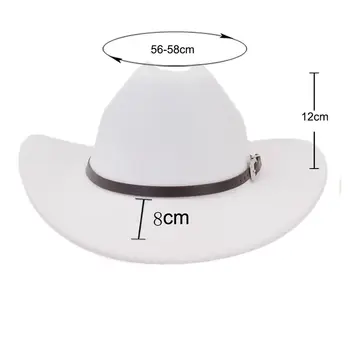 웨스턴 펑크 스타일의 울 펠트 카우보이 모자, 승마용 넓은 롤 브림 페도라 - 빈티지 트위드 남녀공용 승마 모자 8 best sales 어린이용 카우보이 모자 - №4