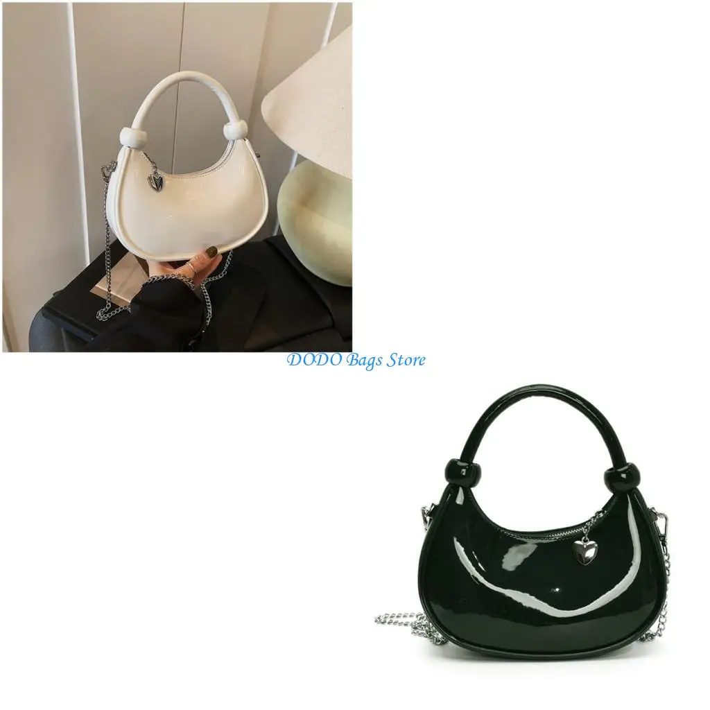 

Luxurious Glossy PU Shoulder Bag Multi Functional Outdoor Crossbody Bag Satchel Purse For Evening EventsShopping Work