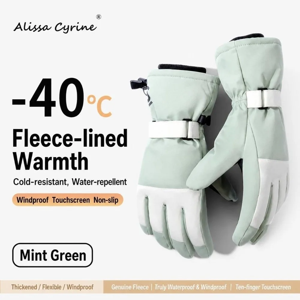 Windproof Skiing Gloves Cold-proof Thickened Snowboard Gloves Water Resistant Full Palm Outdoor Cycling gloves for Men Women