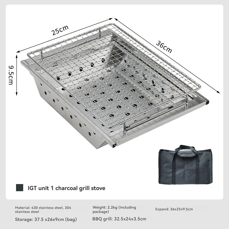 Windproof Barbecue Stove Double Layer Insulated Camping Table Expansion Firewood Stove New UG-1 IGT Carbon Grill