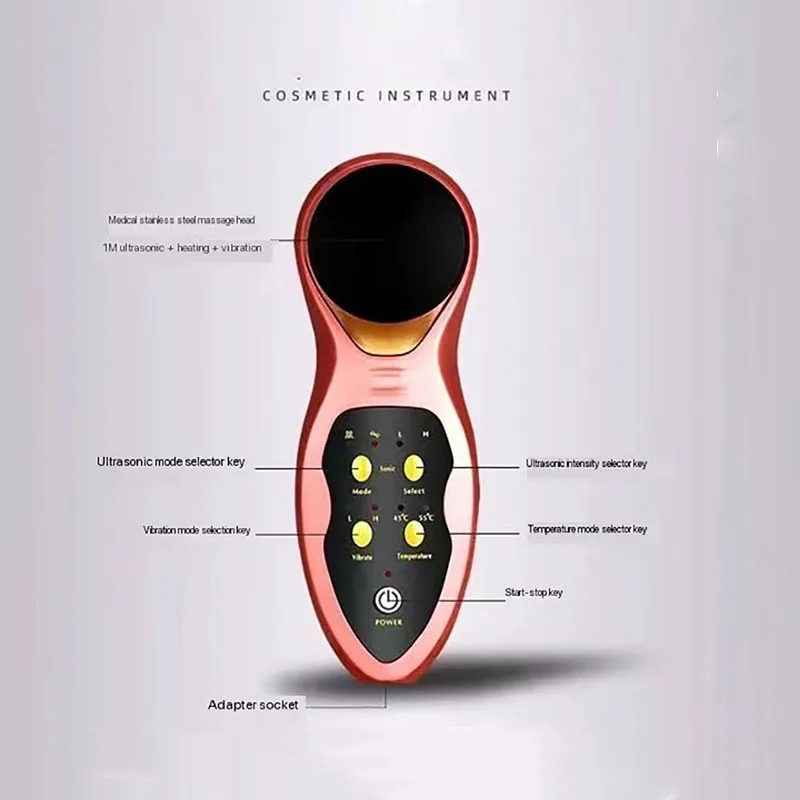 새로운 초음파 진동 마사지기 페이스 리프트 피부 탄력 강화 클리너 주름 제거 안티에이징 페이셜 뷰티 디바이스