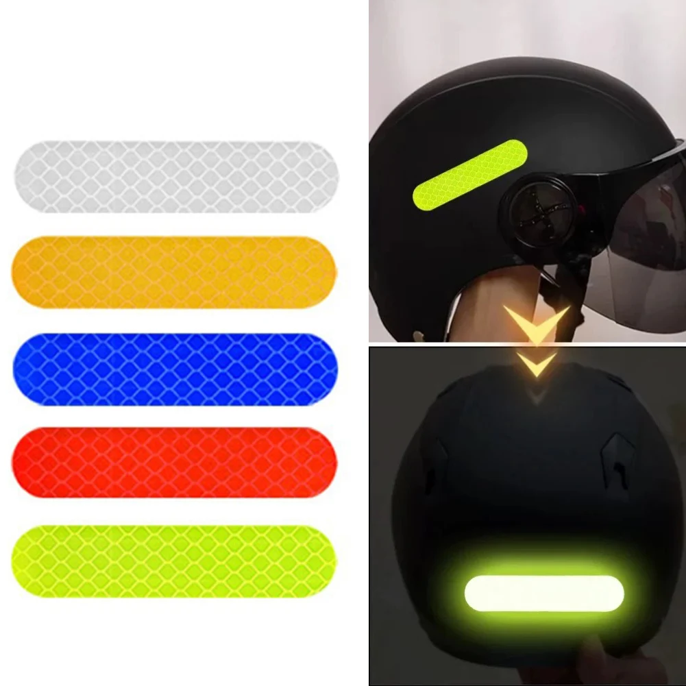 

20Pcs Motorcycle Helmet Safety Warning Reflective Stickers Strip Waterproof Self-adhesive Reflective Sticker For Night Riding