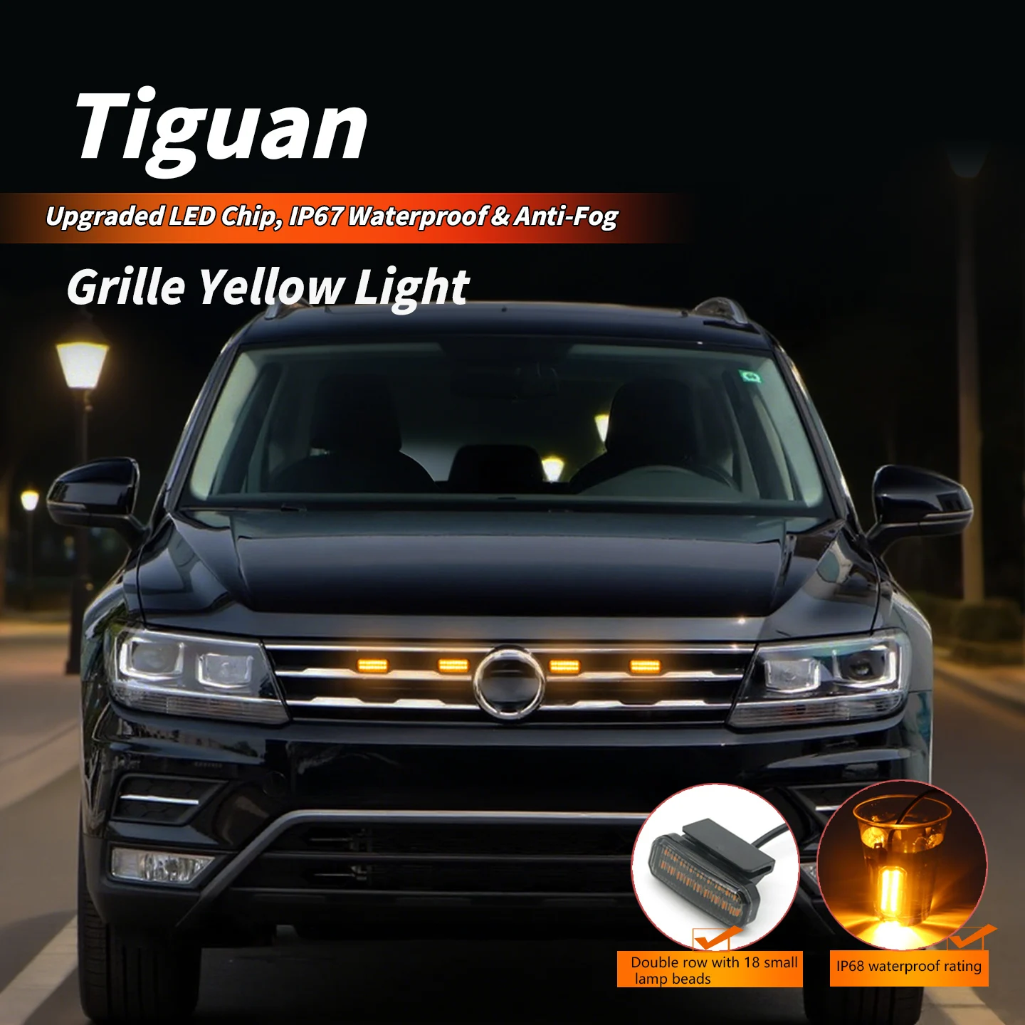 For Volkswagen Tiguan X/Tiguan L LED Grille Lights- Dedicated Modification| Daytime Running Lights (DRLs), Decorative Lights,