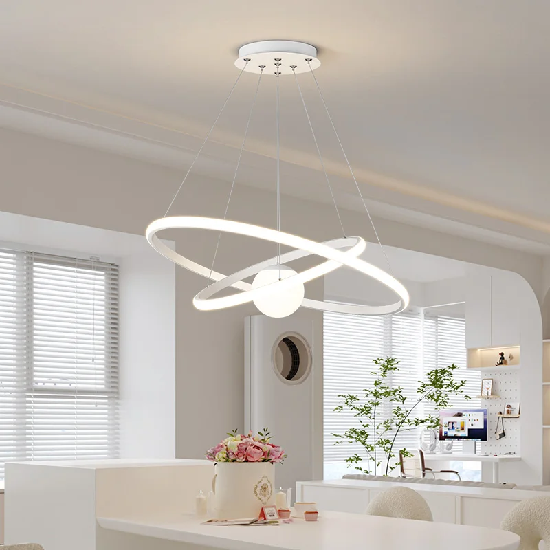 Lustres LED modernos e simples para sala de estar, lâmpada suspensa criativa, utensílios de cozinha, quarto e jantar