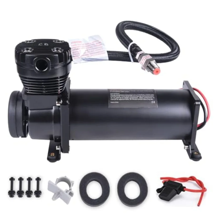 

Мощный пневматический компрессор 12В 200PSI для автомобильных гудков, 1/4NPT, черный, для пневмоподвески