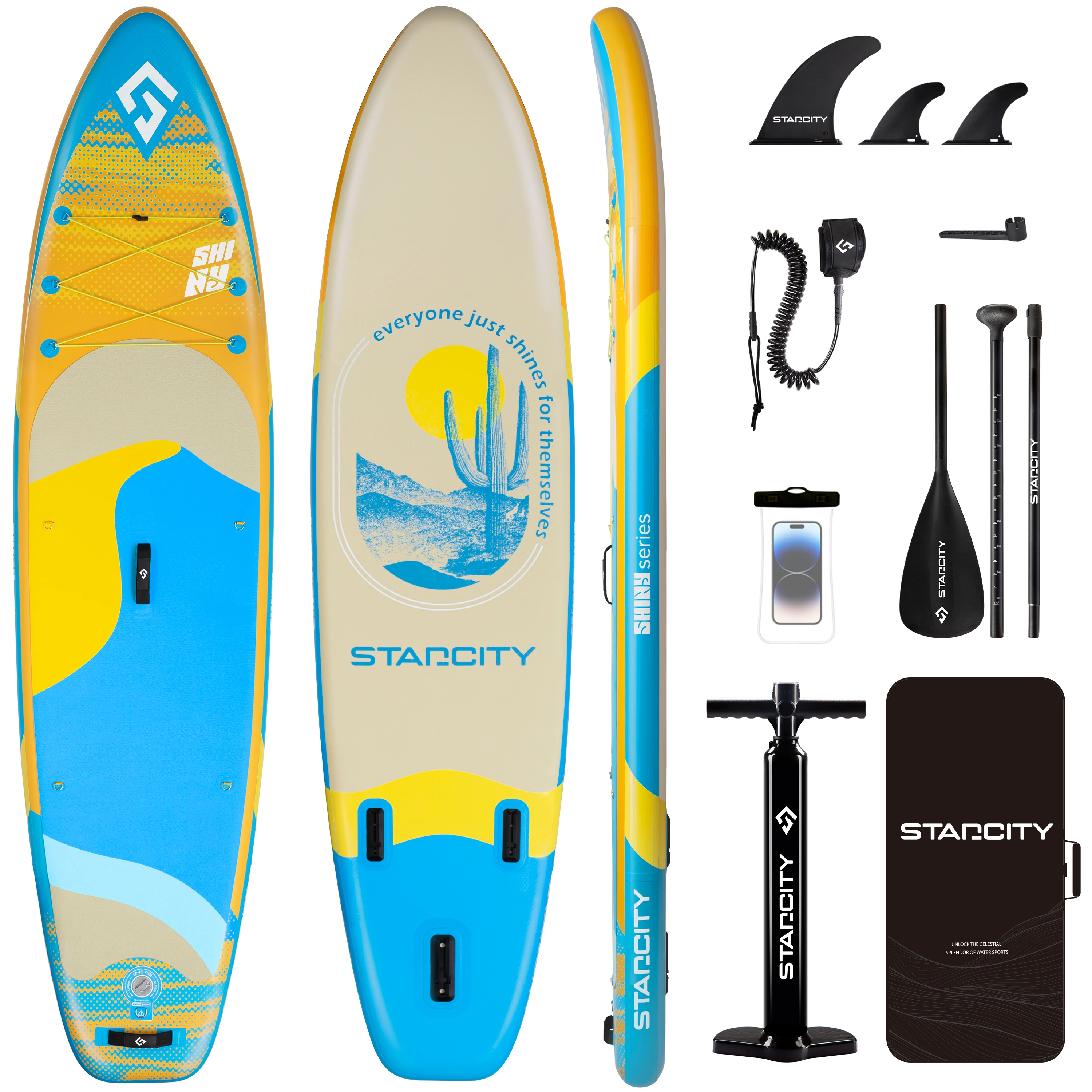 

Надувная доска для паддлбординга STARCITY BLUE SUP, водонепроницаемая, 11'x33''x6'', для взрослых, для стоячего использования, для рыбалки на воде, с аксессуарами SUB