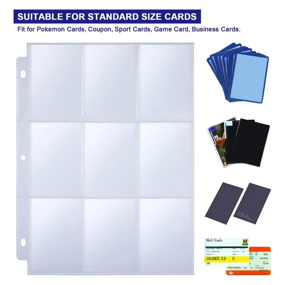 Tarjetero para carpetas, tarjetero comercial con 9 fundas de bolsillo para juegos, tarjetas de colección de celebridades, plástico para ídolo