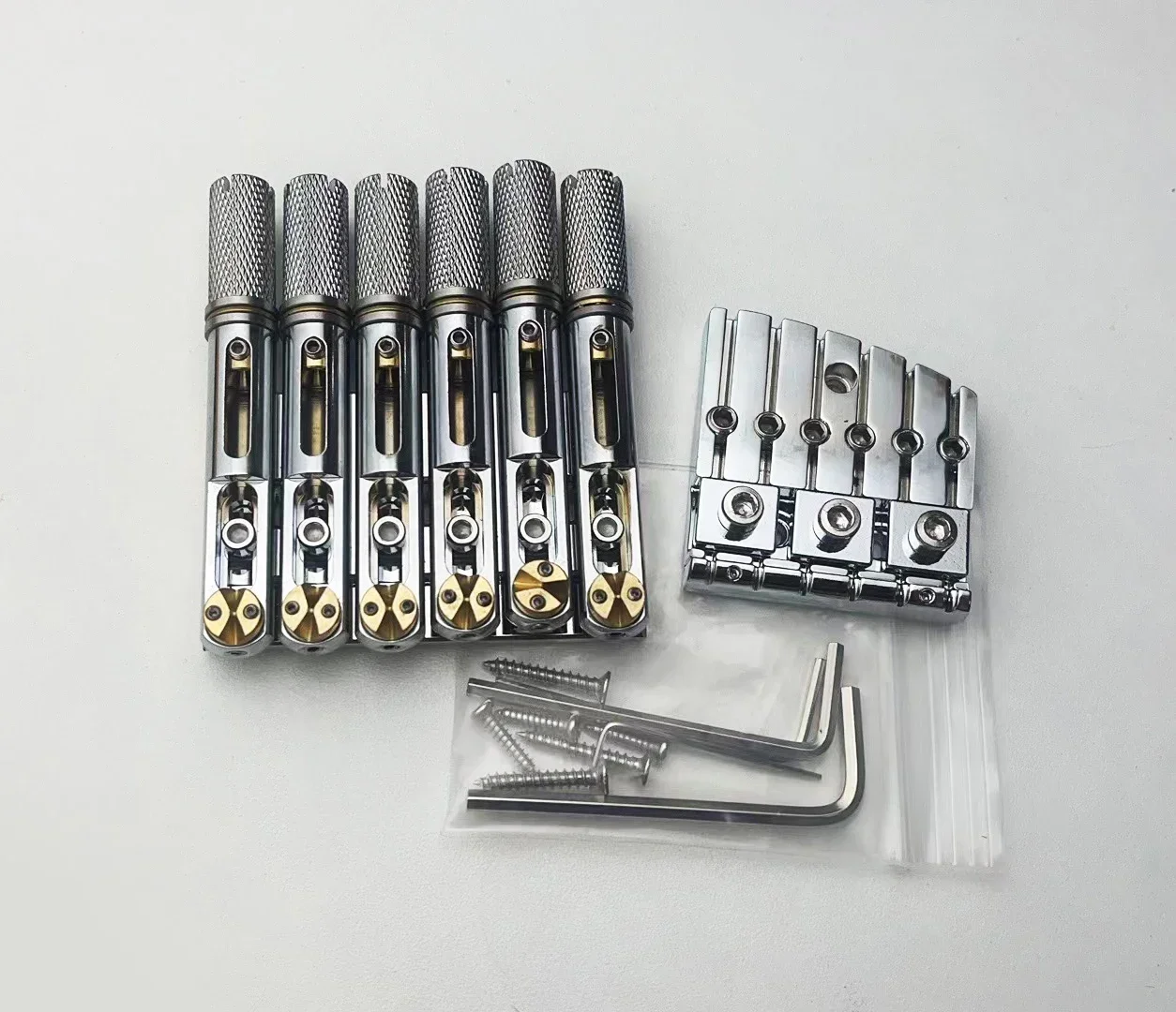 

6 Strings Headless Guitar Bridge Saddle with Nut Plate Essential Part for Guitar Assembly