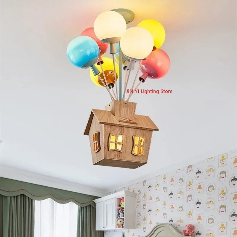 

Modern Cartoon Balloon Ceiling Light Children Colored Glass Pendant lamps Boys and Girls Room Bedroom Decoration LED Lights