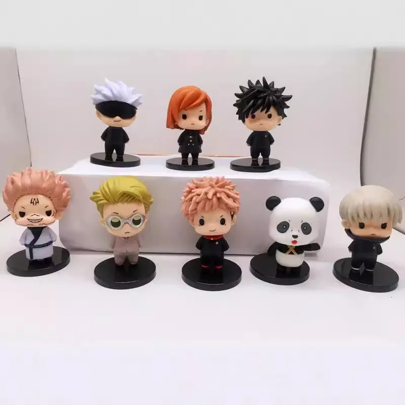 8 teile/satz Anime Jujutsu Kaisen Itadori Yuji Action Figur Gojo Satoru Modell Auto Dekor Geburtstag Geschenk Spielzeug