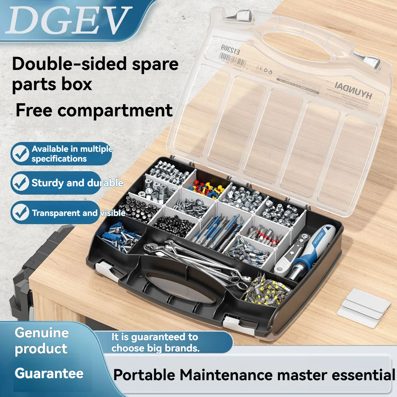 Handheld parts box, screw storage box, drill bit, batch head, hardware tool classification, plastic electronic component storage