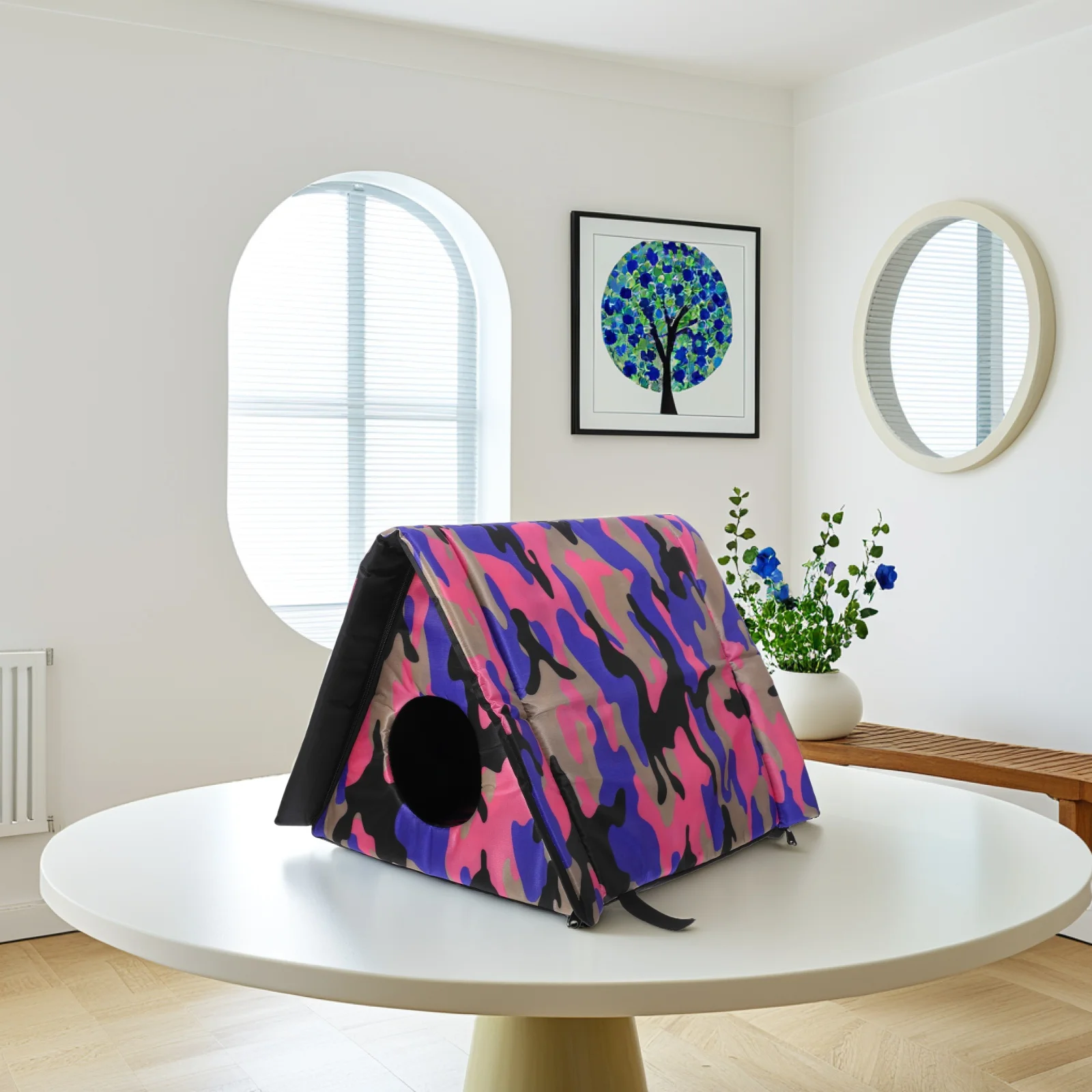 

Warm Insulated Outdoor Cat House Elevated Waterproof Weatherproof Winter Cat Bed for Cats Dogs