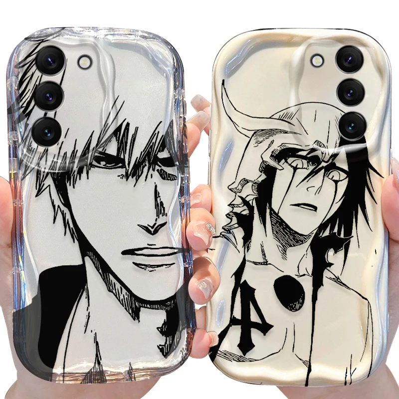 Anime Bleach Wave Case for Samsung Galaxy S24 S23 S22 S21 Ultra Plus S20 FE A73 A72 A71 A55 A54 5G A53 A52 A51 4G A50S A50 Cover