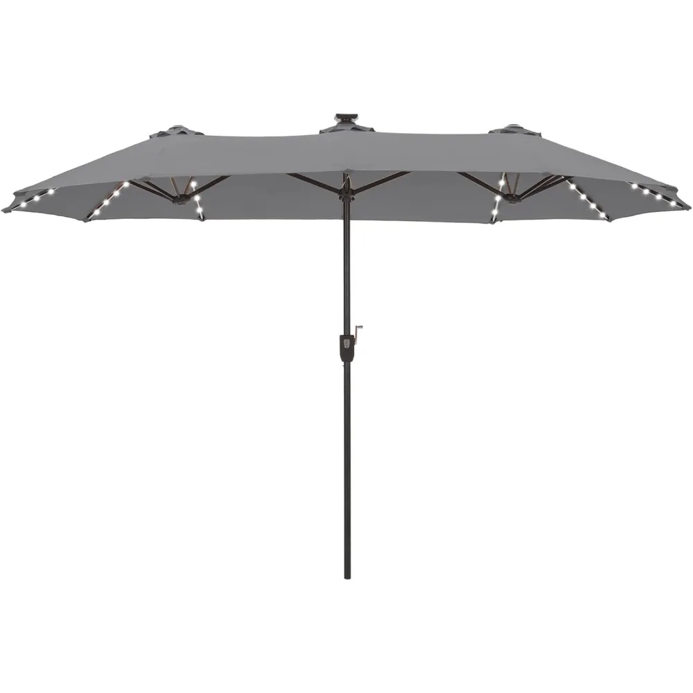 

13ft Patio Umbrella with 120 LED Solar Lights Double Sided Outdoor Umbrella for Patio 8 Colors Changing Table Umbrella