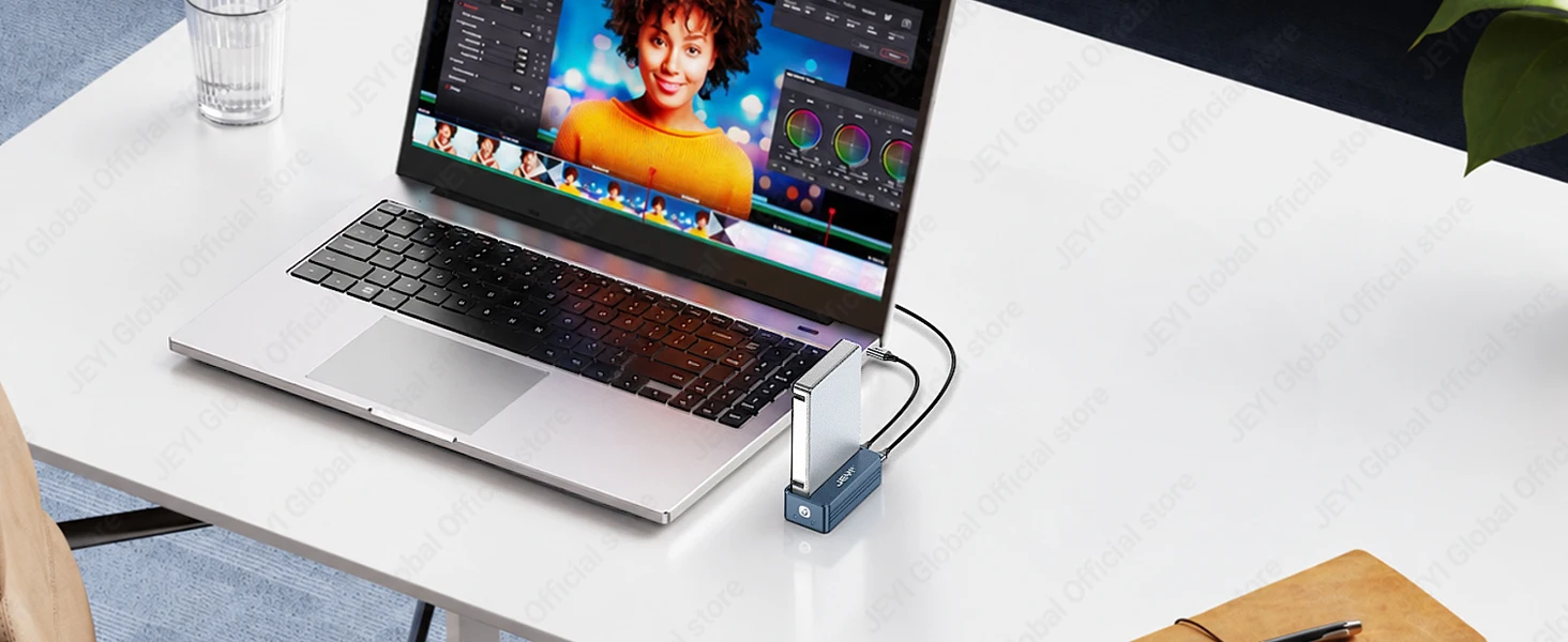 JEYI U.2/U.3 Laufwerksdockingstation NVMe/SATA Dual-Protokoll für 2,5"/3,5" HDD/SSD SFF-8639 Externer Leser mit Lese-/Schreibschutz – Detail 9