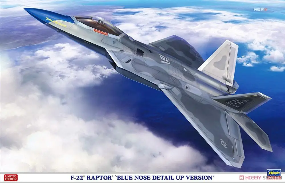 Hasegawa 52293 1/48 F-22 Raptor Blue Nose Detail Up Version Plastic model kit