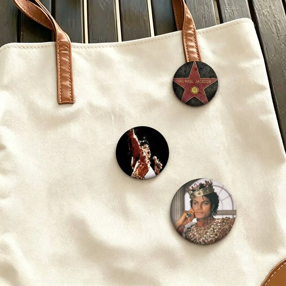 M-Michael Jackson King Of Pop  25 32 44 58 75mm Badges Personalized Round Brooches Pins Accessory Gift