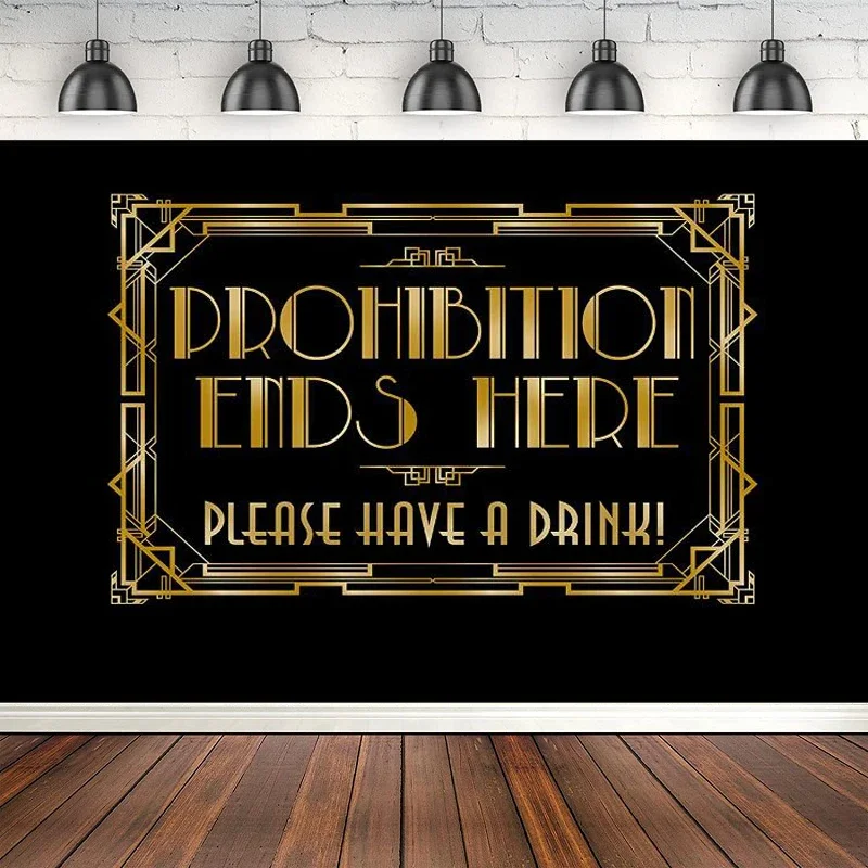 

Photography Backdrop Roaring 20s Gatsby Propagation Ends Here Background Birthday Party Occasions Wedding Hen Parties Banner