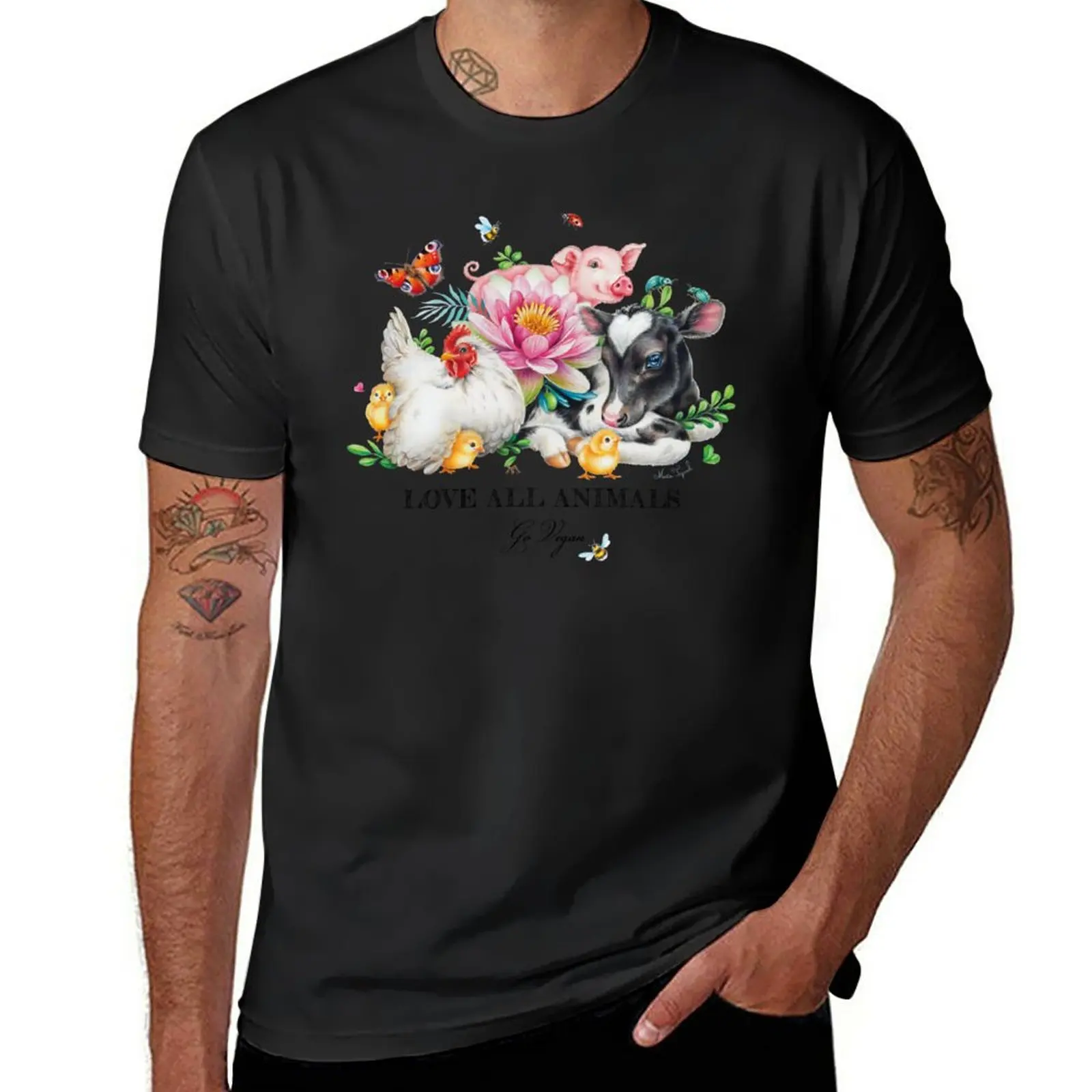 Vegan summer by Maria Tiqwah T-Shirt customs design your own vintage clothes Men's t shirts