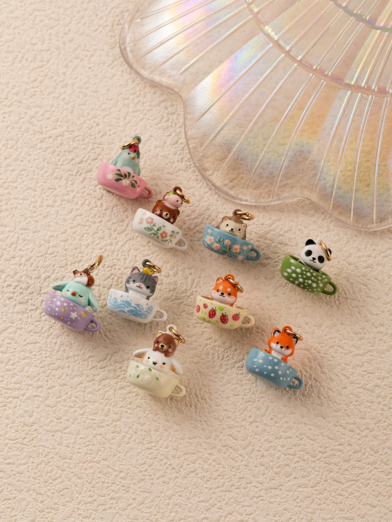 Modische und niedliche neue Tier-Serie: Fuchs, weißes Kaninchen, Shiba Inu DIY-Anhänger für Schmuck. – Detail 2