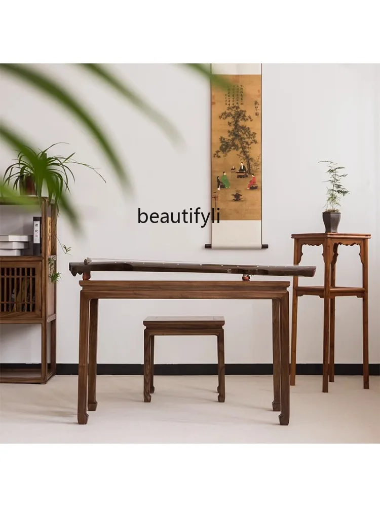 Guqin Desks and Chairs Resonance Piano Table Solid Wood Chinese Calligraphy Table and Chair Tea Table living room furniture