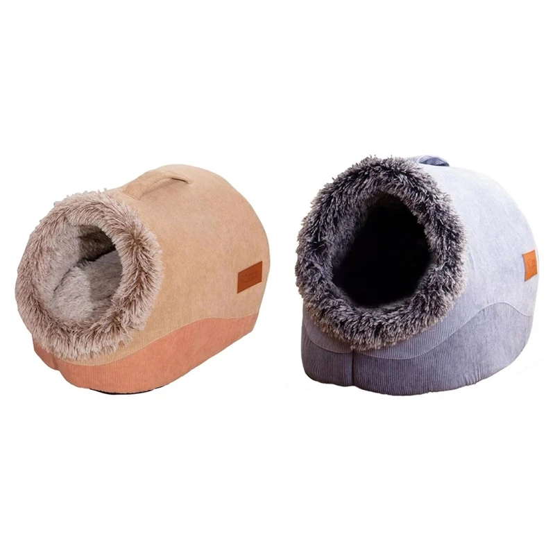 

PZHI-Cat Caves For Indoor Cats Plush Warm Kennel Cat Cave Semi-Enclosed Design Comfortable Cat Hideaway Dog House For Cozy