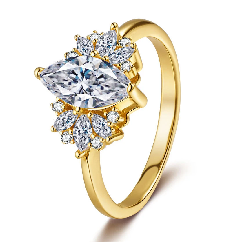 

1 карат оливковое кольцо с муассанитом для женщин, 100% проходный бриллиант, тест S925, серебряное сверкающее ювелирное кольцо, подарок