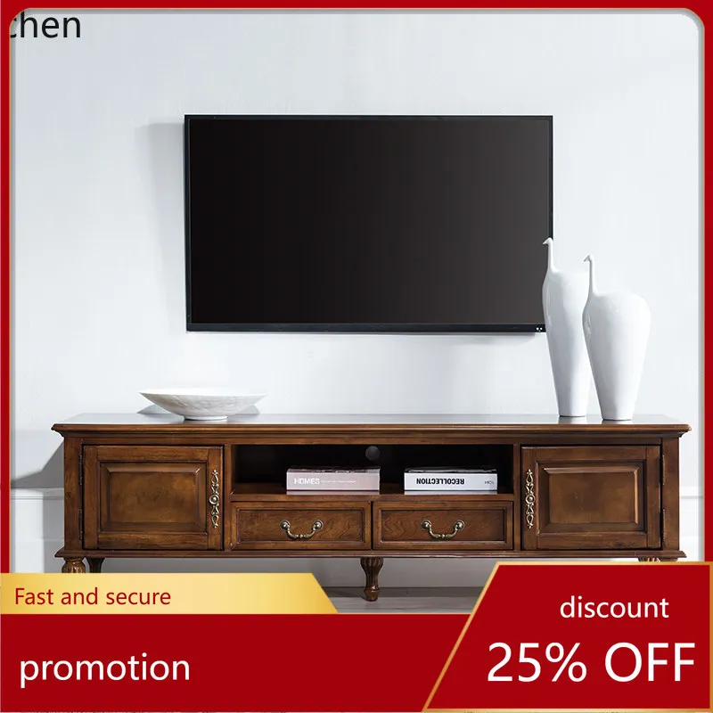 

HT Solid Wood TV Cabinet Set Living Room Simple Coffee Table TV Cabinet Wine Cabinet Set Furniture for Small Apartments