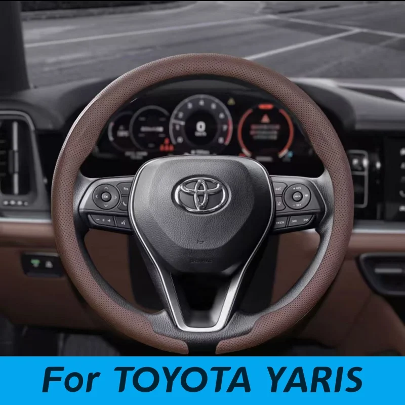 

For Toyota YARiS Cross Steering Wheel Cover Nappa leather Premiere Z Adventure Hybrid Dynamic GR Sport 2023 2024 2025 Non-Slip