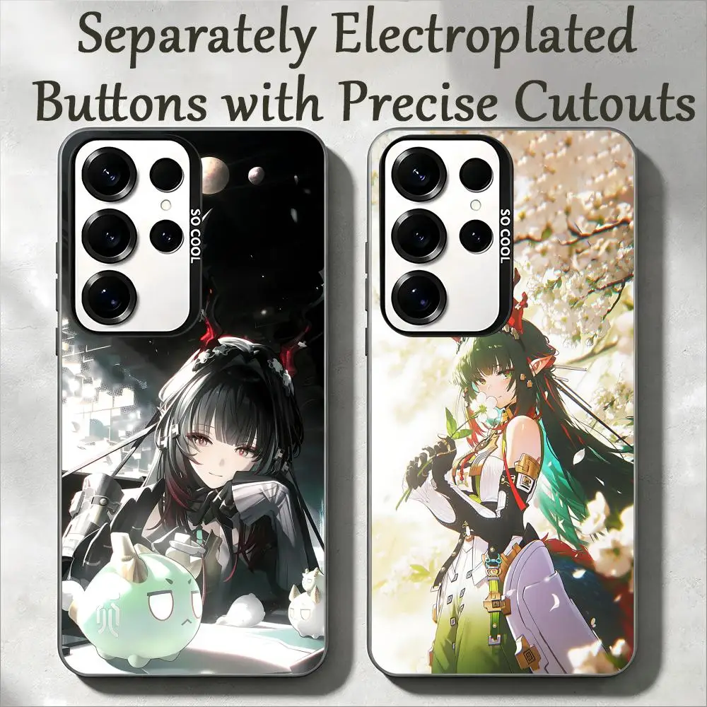 Zhuang Fangyi Arknights Game Phone Case IMD Colorful Silver Suitable case For SamsungS25 S24 S23 S22 S21 S26 Plus Ultra Fold A