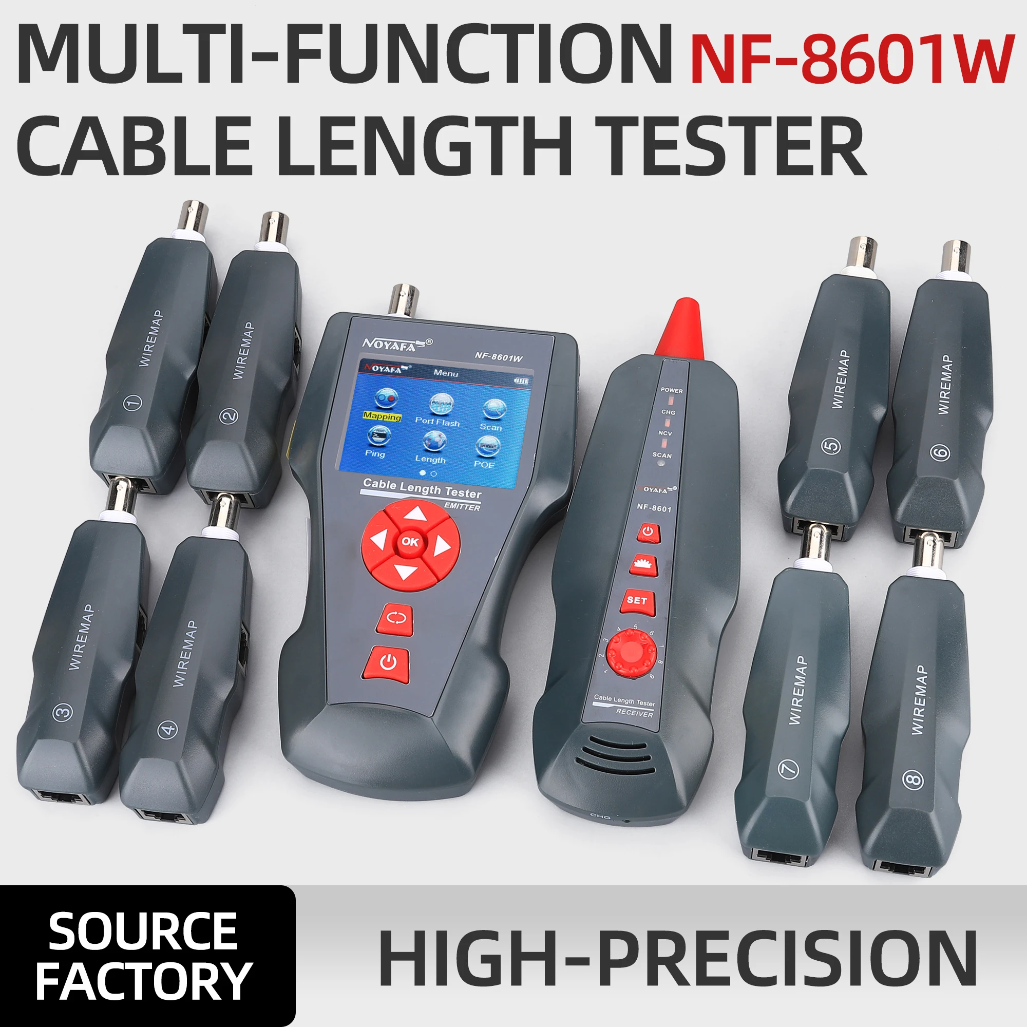 NF-8601W Multi-Functional Network Cable Tester with POE&PING Function RJ45 LAN Network Cable Tester for BNC PING POE RJ11