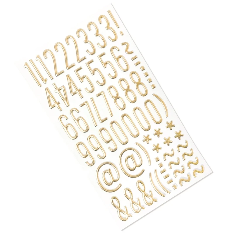 3D Metallic Letter Number Sticker for Scrapbooking Journal Notebook Photo Album